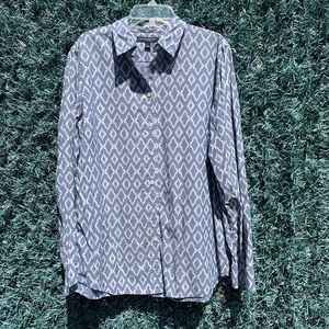 Blue and white button down